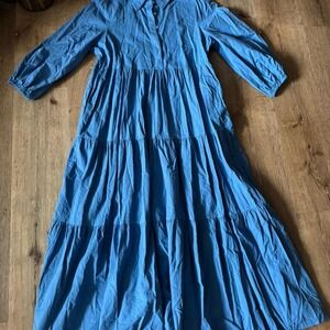 Pomander Place by Tuckernuck Blue Mabel Tiered Maxi Dress Size M